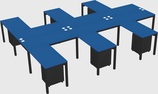 Shared l-shaped desk