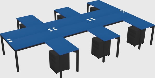 Shared l-shaped desk