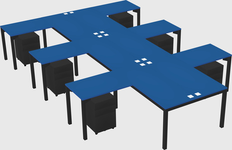 Shared l-shaped desk