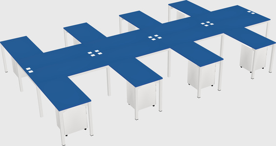 Shared l-shaped desk
