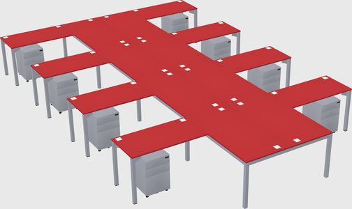Shared l-shaped desk