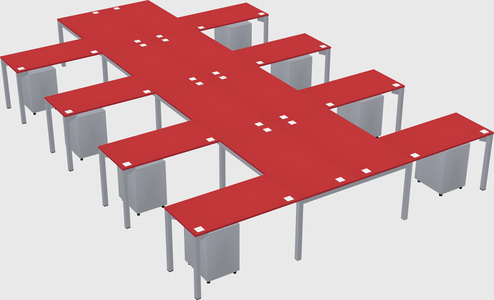 Shared l-shaped desk