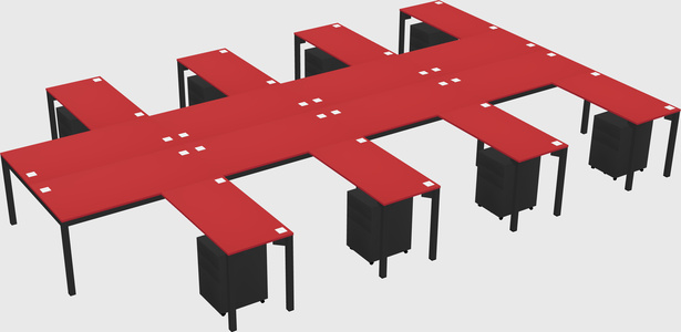 Shared l-shaped desk