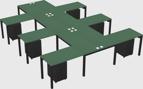 Shared l-shaped desk