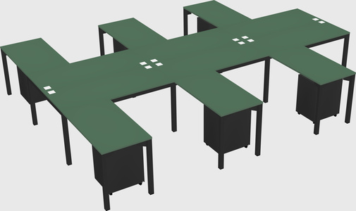 Shared l-shaped desk