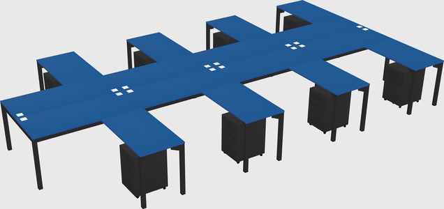 Shared l-shaped desk
