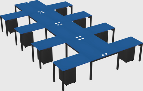 Shared l-shaped desk