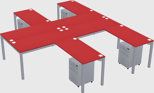 Shared l-shaped desk