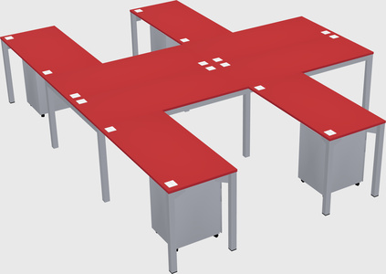 Shared l-shaped desk