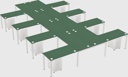 Shared l-shaped desk