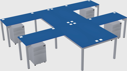 Shared l-shaped desk