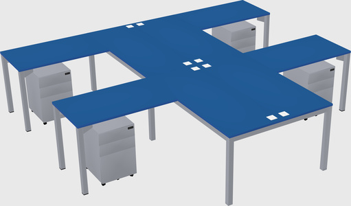 Shared l-shaped desk