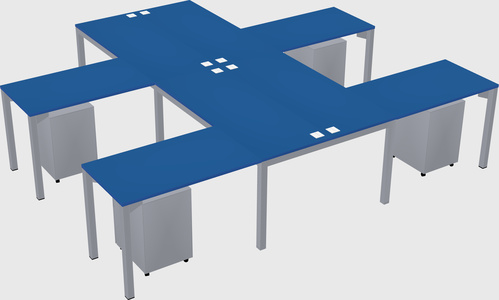 Shared l-shaped desk