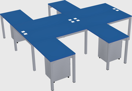 Shared l-shaped desk