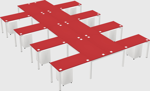 Shared l-shaped desk