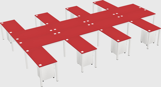Shared l-shaped desk