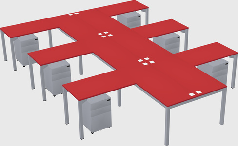 Shared l-shaped desk