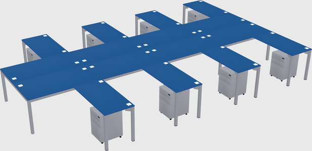 Shared l-shaped desk