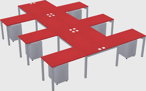 Shared l-shaped desk