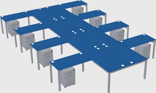 Shared l-shaped desk