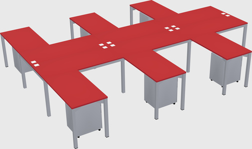 Shared l-shaped desk