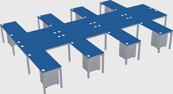 Shared l-shaped desk