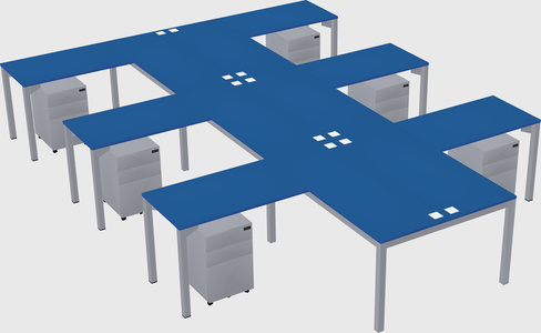 Shared l-shaped desk