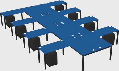 Shared l-shaped desk