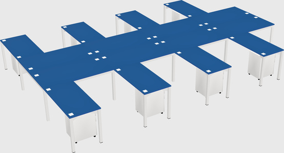 Shared l-shaped desk