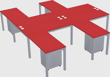Shared l-shaped desk