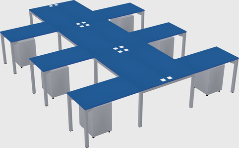 Shared l-shaped desk