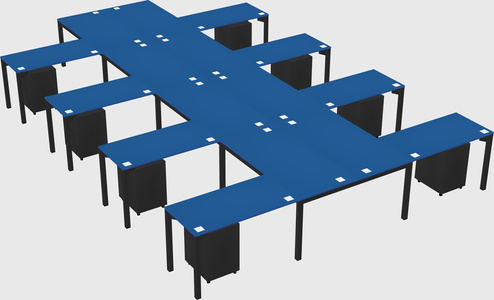 Shared l-shaped desk