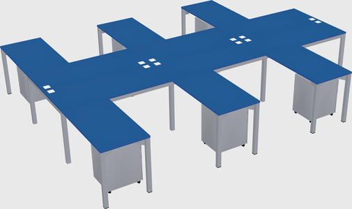 Shared l-shaped desk