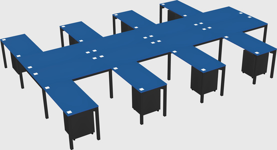 Shared l-shaped desk