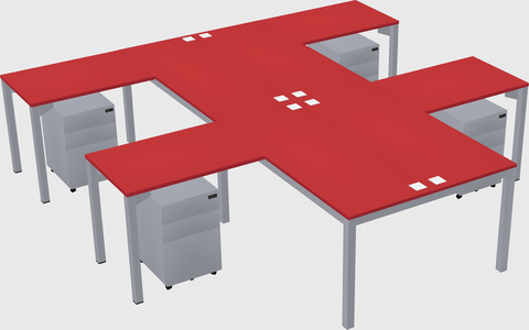 Shared l-shaped desk