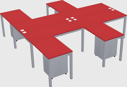 Shared l-shaped desk