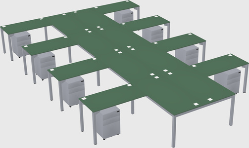 Shared l-shaped desk