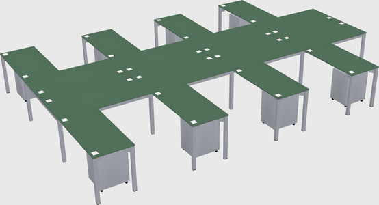 Shared l-shaped desk
