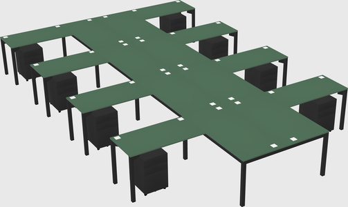Shared l-shaped desk