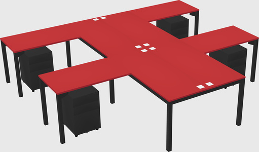Shared l-shaped desk
