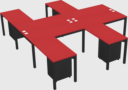 Shared l-shaped desk