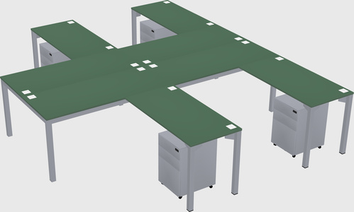 Shared l-shaped desk