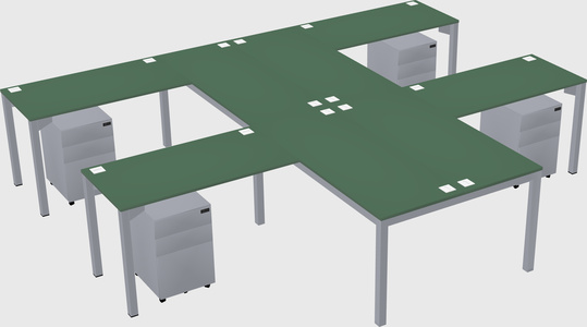 Shared l-shaped desk