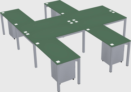 Shared l-shaped desk