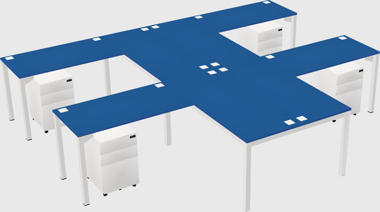 Shared l-shaped desk