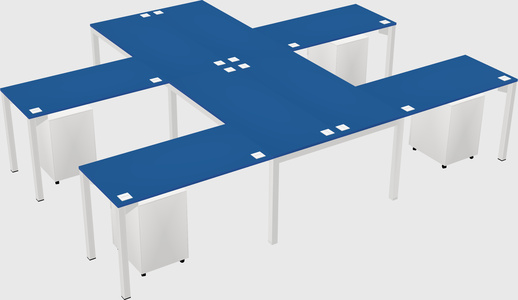 Shared l-shaped desk