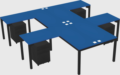 Shared l-shaped desk