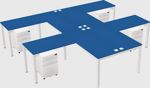 Shared l-shaped desk