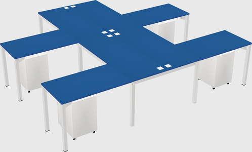 Shared l-shaped desk