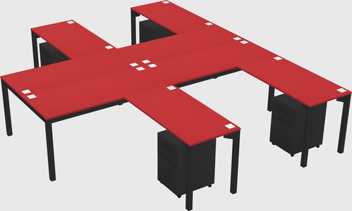 Shared l-shaped desk